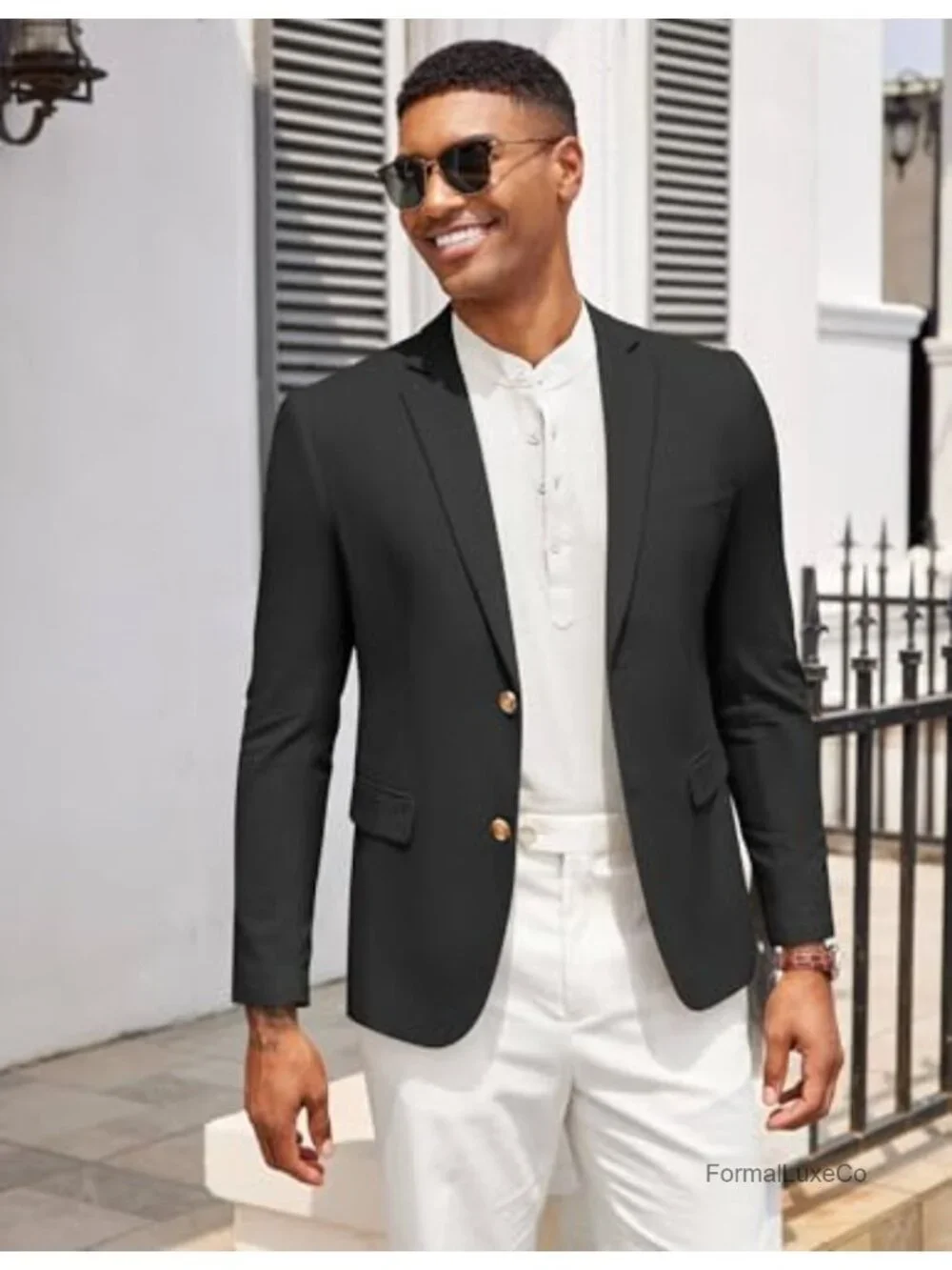 Mens Linen Sport Coat Blazer Lightweight Two Button Casual Wedding Party